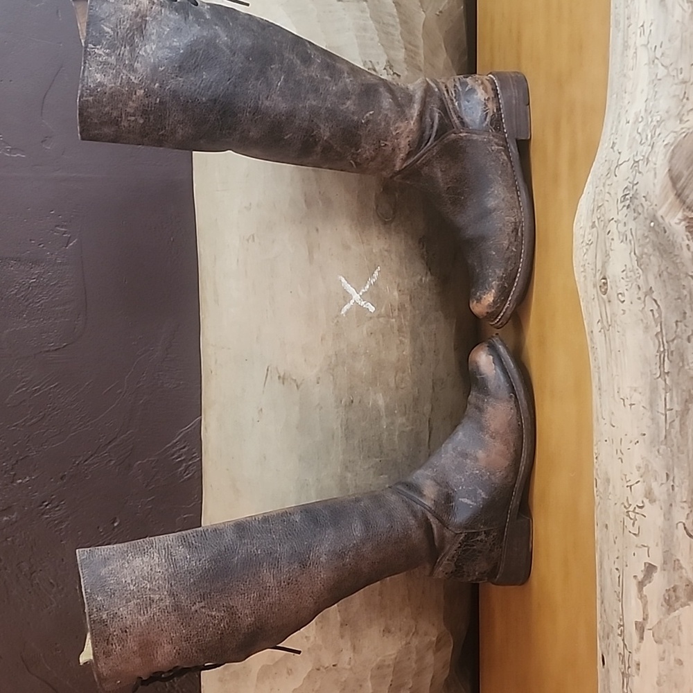 Bed Stu Manchester Hand Made Tall Distressed Leather Boots. Size: 7 - Picture 3 of 11